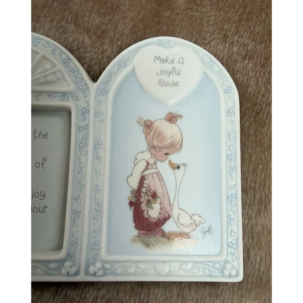 Vintage Enesco 1998 Precious Moments Double Frame Made a Joyful Noise Porcelain